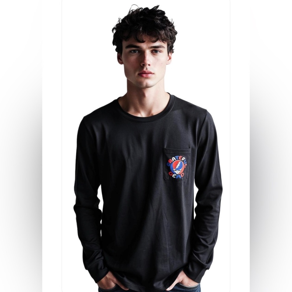 New - 2XL Crew Neck Black Long Sleeve
 with Grateful Dead Iconic Logo